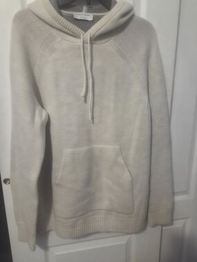 Tiger of Sweden Medium Men's Cream Knit Hoodie Sweater Cotton-Wool Blend
